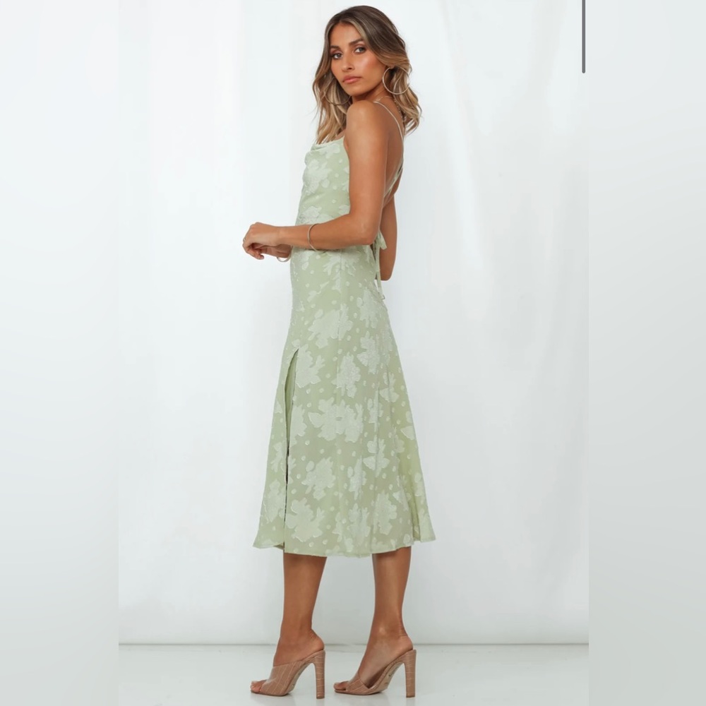 Hello Molly DRINKS ON ME MIDI DRESS PISTACHIO Size 6